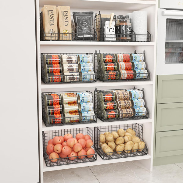 Anqtovp 4-Tier Black Stackable Soda Can Organizer Rack, Holds 48 Cans For Refrigerator Or Countertop Beverage Storage (Set Of 2) 29CSA17080 - The Home Depot
