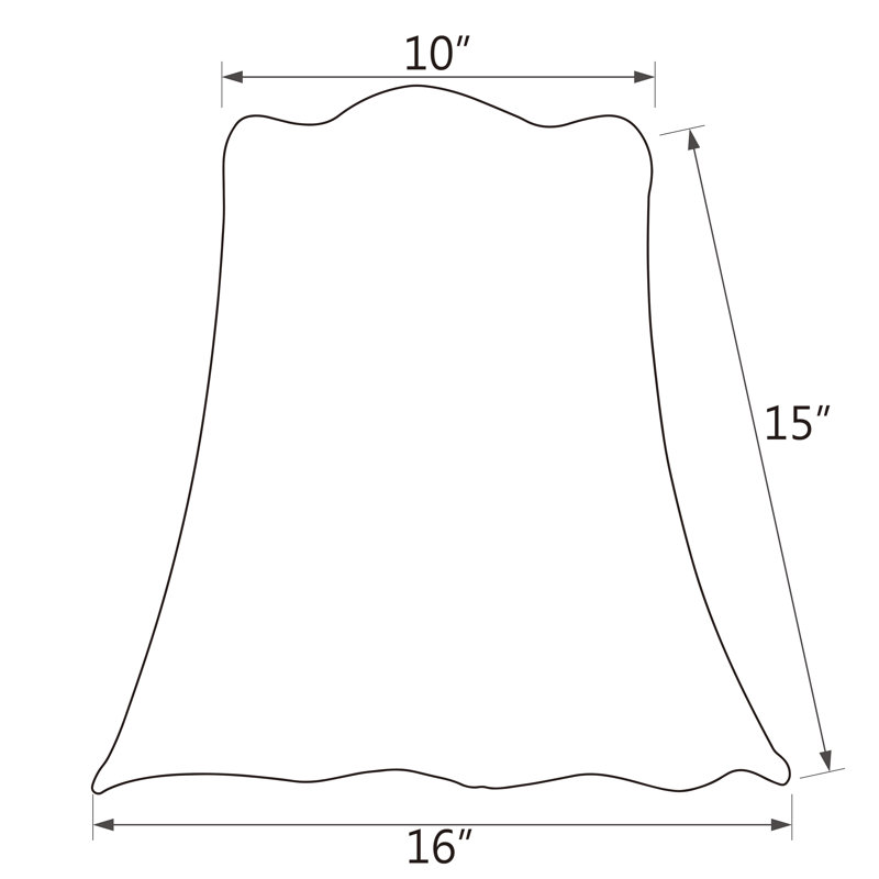 Abat-jour cloche en lin blanc cassé / brun H 15 po x l 16 po
