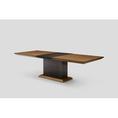 Barcelona Extendable Oak Metal Base Dining Table