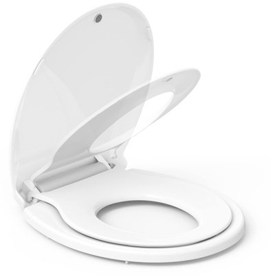 Siège de toilette rond avec siège intégré pour la formation des petits enfants, fermeture lente, facile à installer et à nettoyer, siège amovible pour une utilisation prolongée, blanc