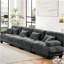 4-Seater Sectional Sofa Modular Deep Seat Sofa Couch , Chenille Sofa Comfy Upholstered Sofa for Living Room, Apartment, Studio, Office,Chenille Grey-1613294679