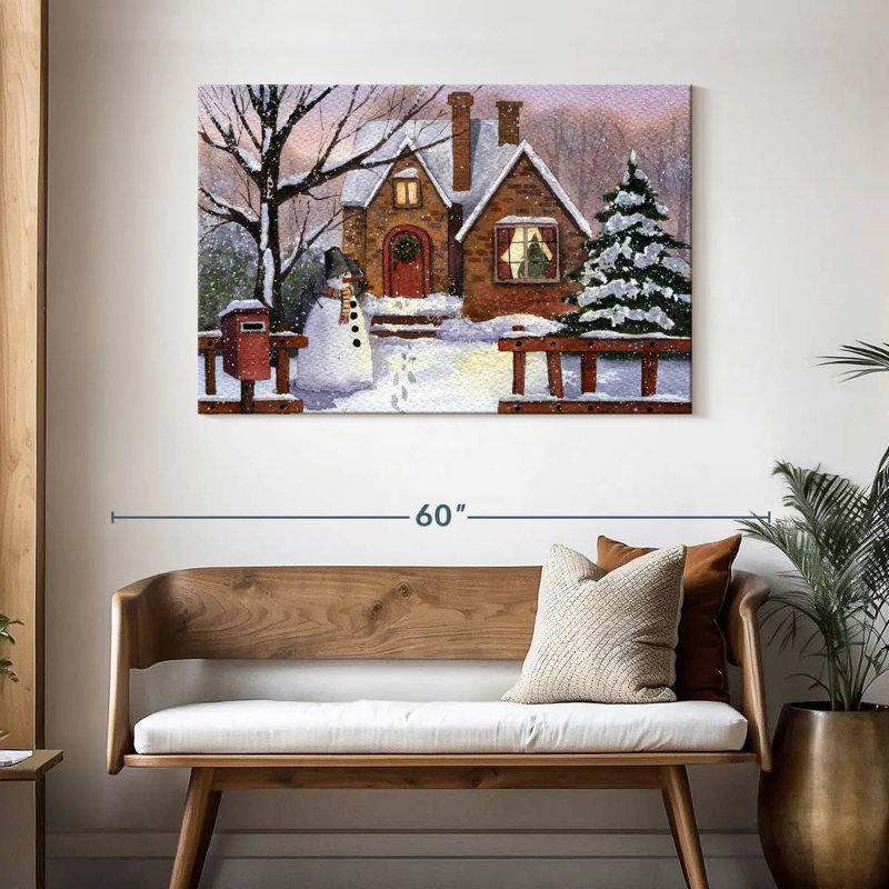 Bonhomme de neige Lelend Winter House, H 30 po x l 45 po