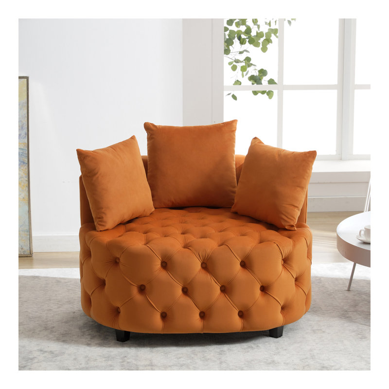 Fauteuil d'appoint 40,6 pouces de largeur de meuble / fauteuil demi-tonneau classique pour salon / fauteuil de loisir moderne