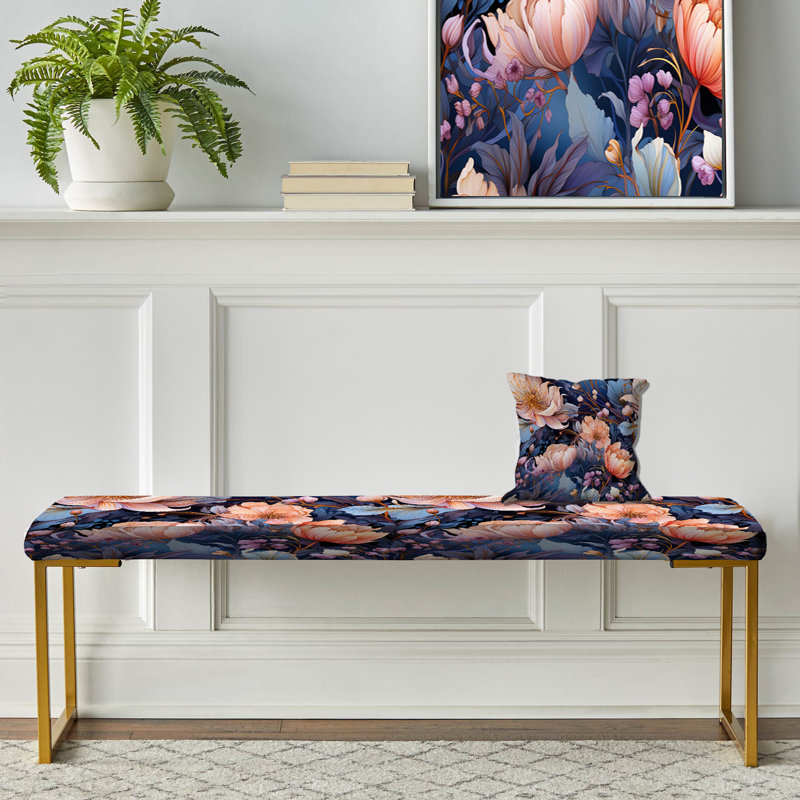 Upholstered Gold Bench, Piccirillo