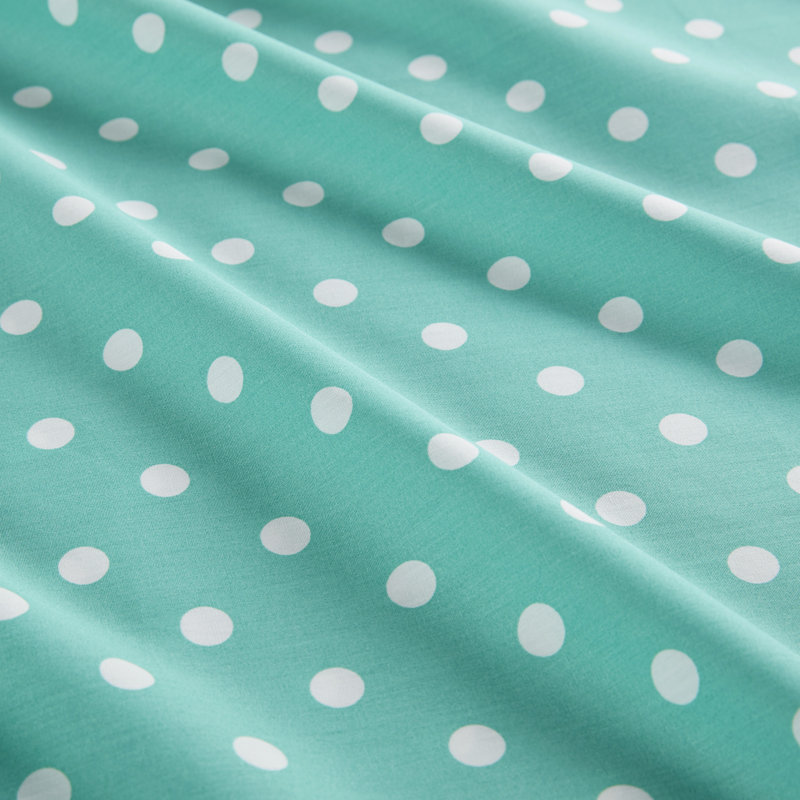 Seafoam Polka Dot Twin Cotton Percale Sheet Set