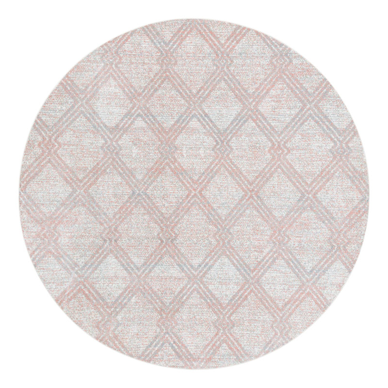 Langley Street® Modern Trellis Massie Rug, Round 7'10", Light Blue