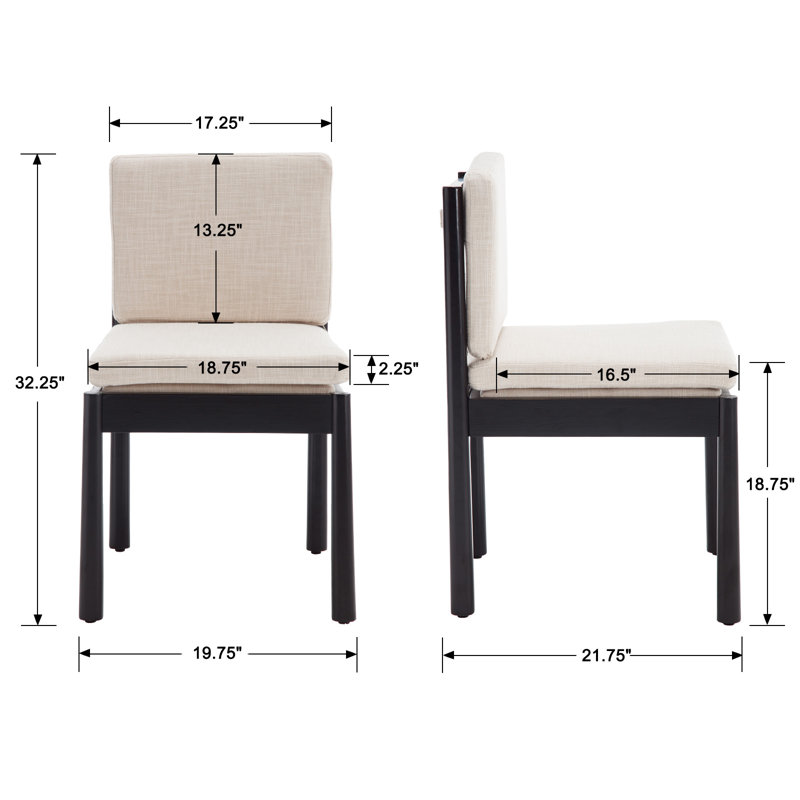 Chaise d'appoint Alrich en noir / beige, Noir
