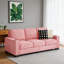 Canapé moderne 3 places en molleton rose - Mobilier de salon confortable et élégant-712277186