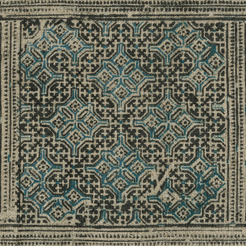 Block Print Textile III - Wrapped Canvas Print, 76cm H x 76cm W