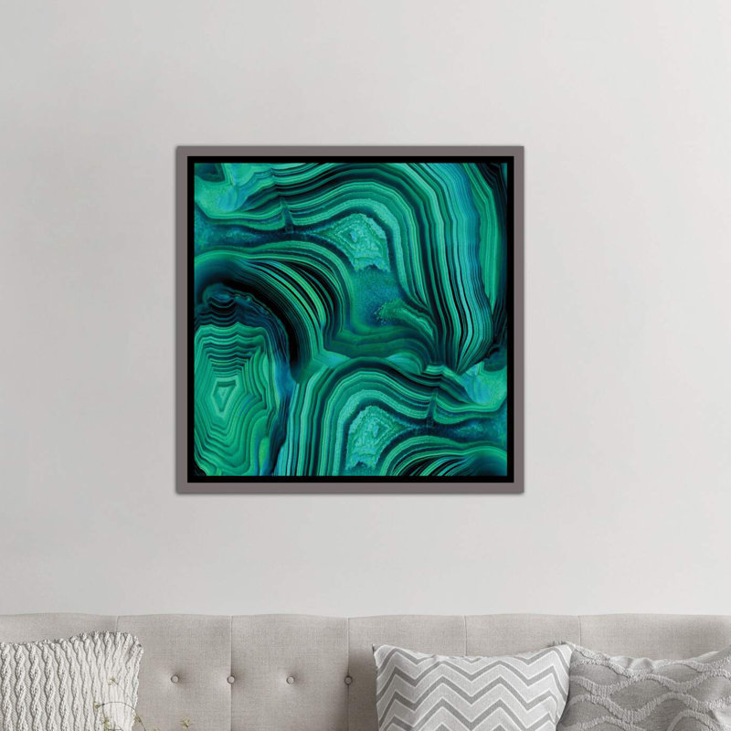 «Malachite in Green and Blue» par Danielle Carson - reproduction d'art, H 18 po x l 18 po x 1,5 po
