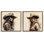 «Trendy Cowgirl Beauties», ensemble de 2 toiles flottantes encadrées noires par RB
