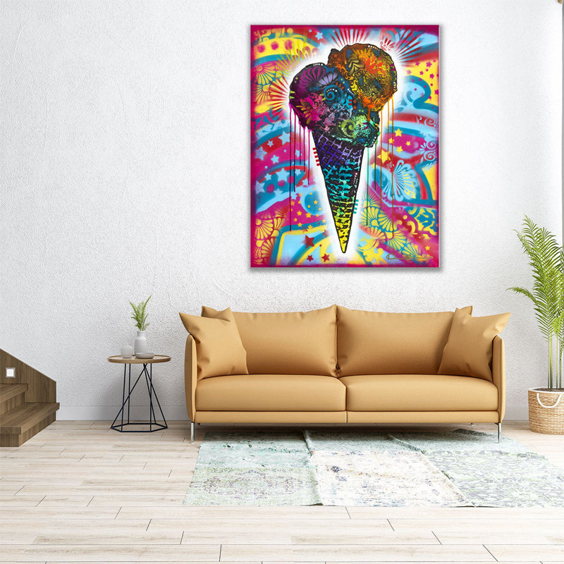 Ice Cream Cone - reproduction d'art sur toile, H 20 po x l 16 po