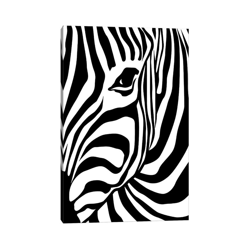 Zèbre - reproduction d'art sur toile tendue, H 60 po x l 40po x P 1,5 po