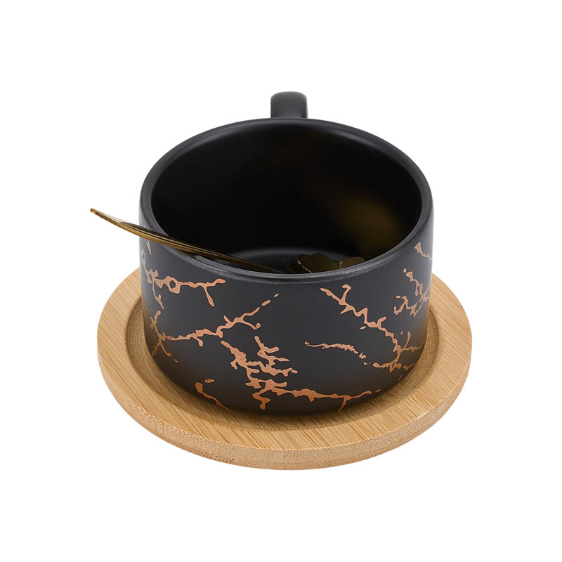 Ceramic, Stainless Steel, Iron, Wood Coffee Cup, Black