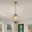 Luminaire suspendu en cristal 1 lumière bronze Globle