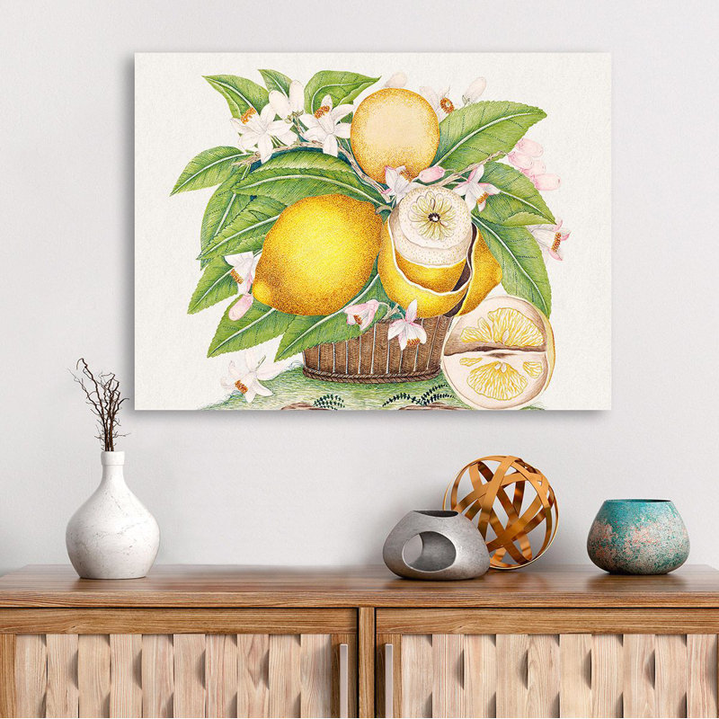 Basket Of Lemons by Anonymous - Wrapped Canvas Art Prints, 60cm H x 80cm W x 4cm D