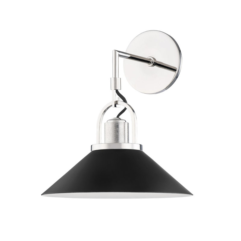 Applique articulée à intensité variable à 1 lumière Syosset, Nickel poli, Noir