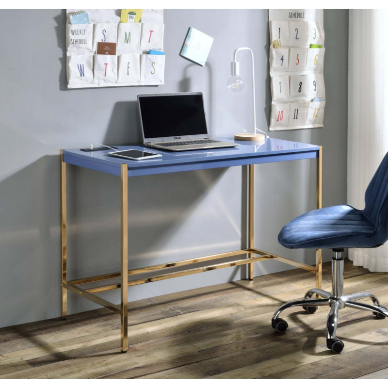 Bureau d'écriture avec port USB pour un bureau personnel moderne et élégant, Marine