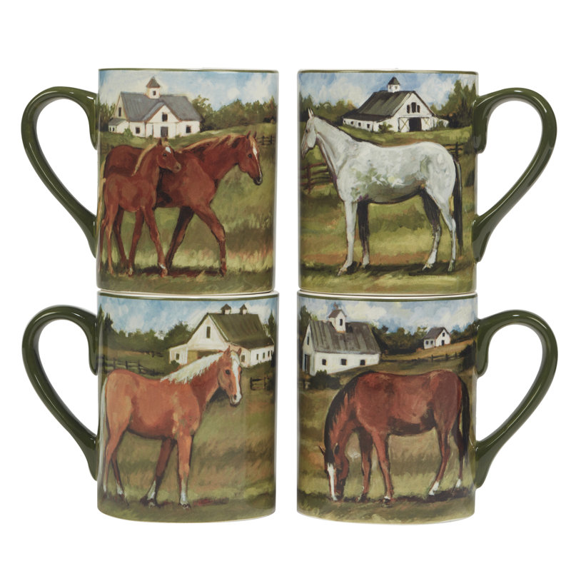 Ensemble de 4 tasses 14 oz. York Stables 4 pièces