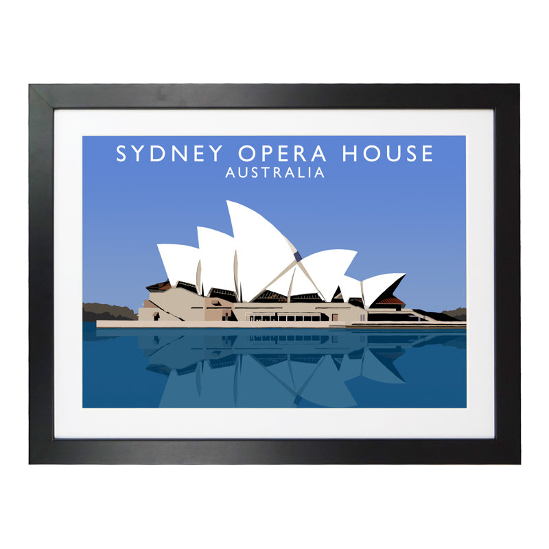'Sydney Opera House' by Richard O'Neil - Print, 44 cm H x 54 cm W x 2.2 cm D, Black Wood Frame