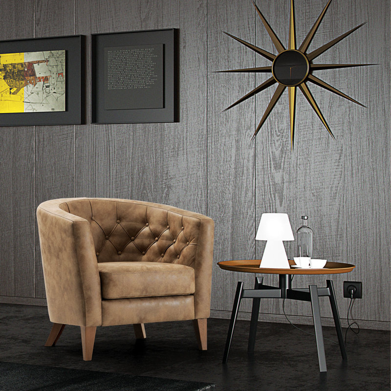 Fauteuil capitonné en nubuck de l 31,5 po Larnakas