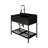 304 Stainless Steel Freestanding Sink Utility Kitchen Sink With Pull-out Faucet