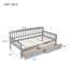 Lit de jour simple en bois de pin avec 2 tiroirs de rangement, structure de canapé-lit avec support à 10 lattes, conception moderne peu encombrante-1368985106