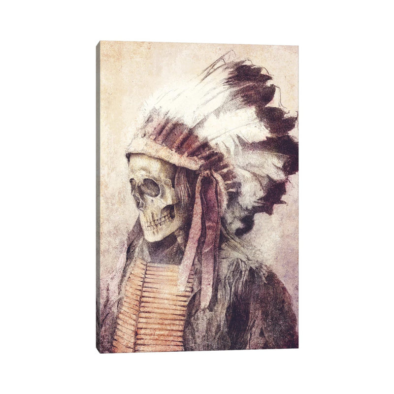 Chief Skull 1 Piece Wrapped Canvas Wall Art, 101.6 cm H x 66.04 cm W x 1.91 cm D