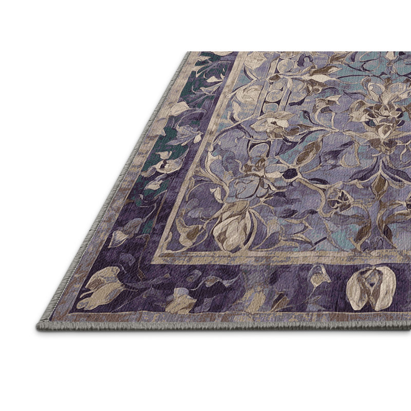 Tapis rose lavable à la machine, Rectangle 6 pi x 9 pi