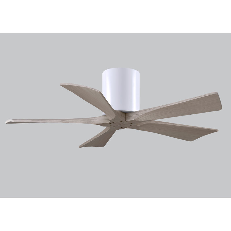 Ventilateur à pales encastré 5 pales Irene, 42", Matte White, Bois de frêne gris