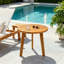 Table d'appoint ronde ronde avec panneau à lattes pour une utilisation durable et élégante du patio
