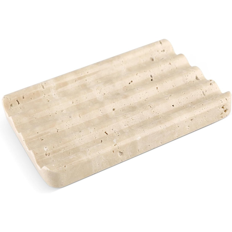 Porte-savon en marbre, porte-savon en travertin beige