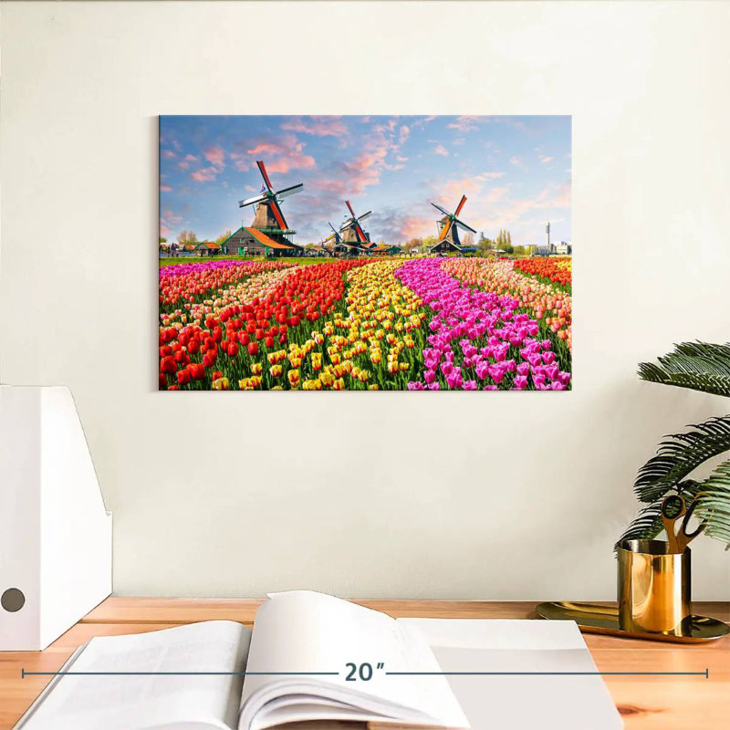 Tulipes et moulins à vent Alvord, H 8 po x l 12 po