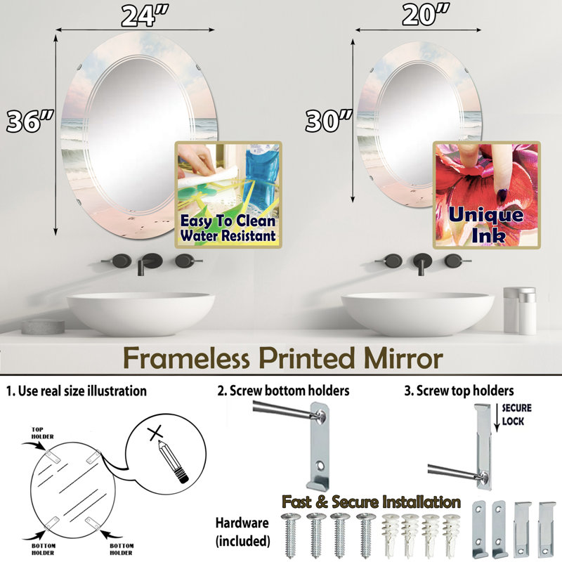 Miroir mural Zini, 30 po x 20 po