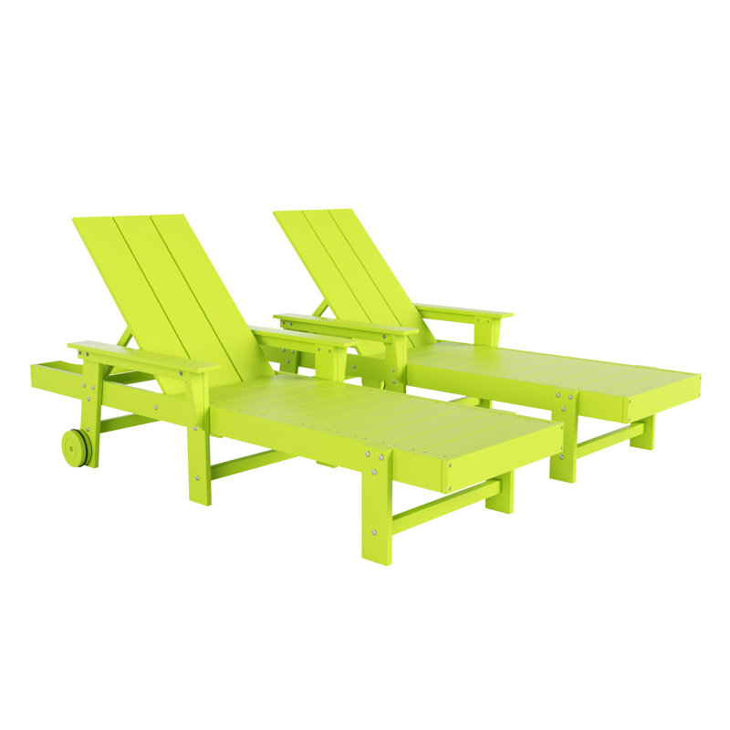Joubert Outdoor Chaise Lounge Set, Lime