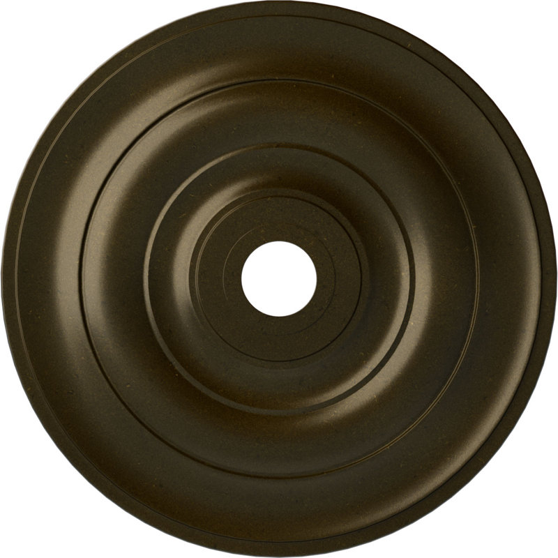 Médaillon de plafond Endurathane Jefferson, DE 26 1/2 po x P 3 5/8 po x P 1 1/2 po (convient aux auvents jusqu'à 5 po), fini or vert peint à la main