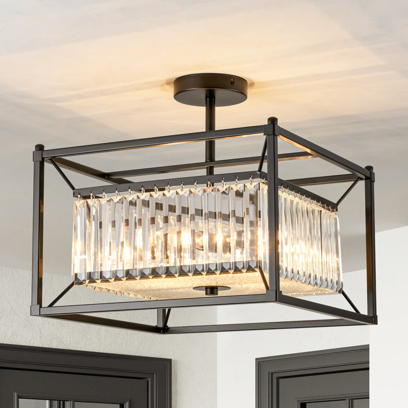 Plafonnier encastré en cristal 4 lumières