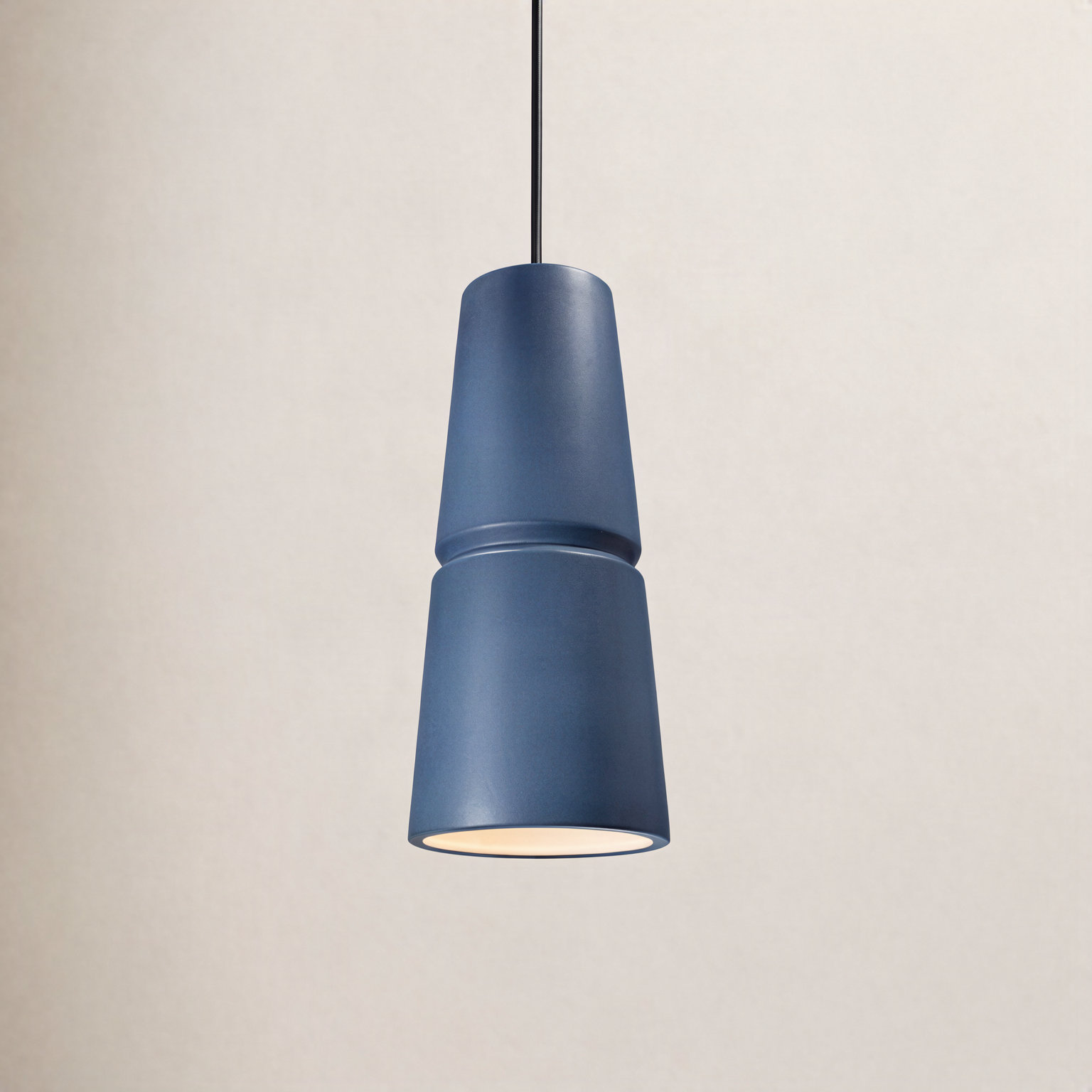 Logan Dimmable Cone Single Light Pendant, 13.5" H x 6" W x 6" D, Midnight Sky, Polished Chrome
