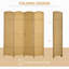 Paravent, écran d'intimité pliable à 4 panneaux, cloison autoportante de 5,6 pi de hauteur pour bureau à domicile, chambre à coucher, bois naturel