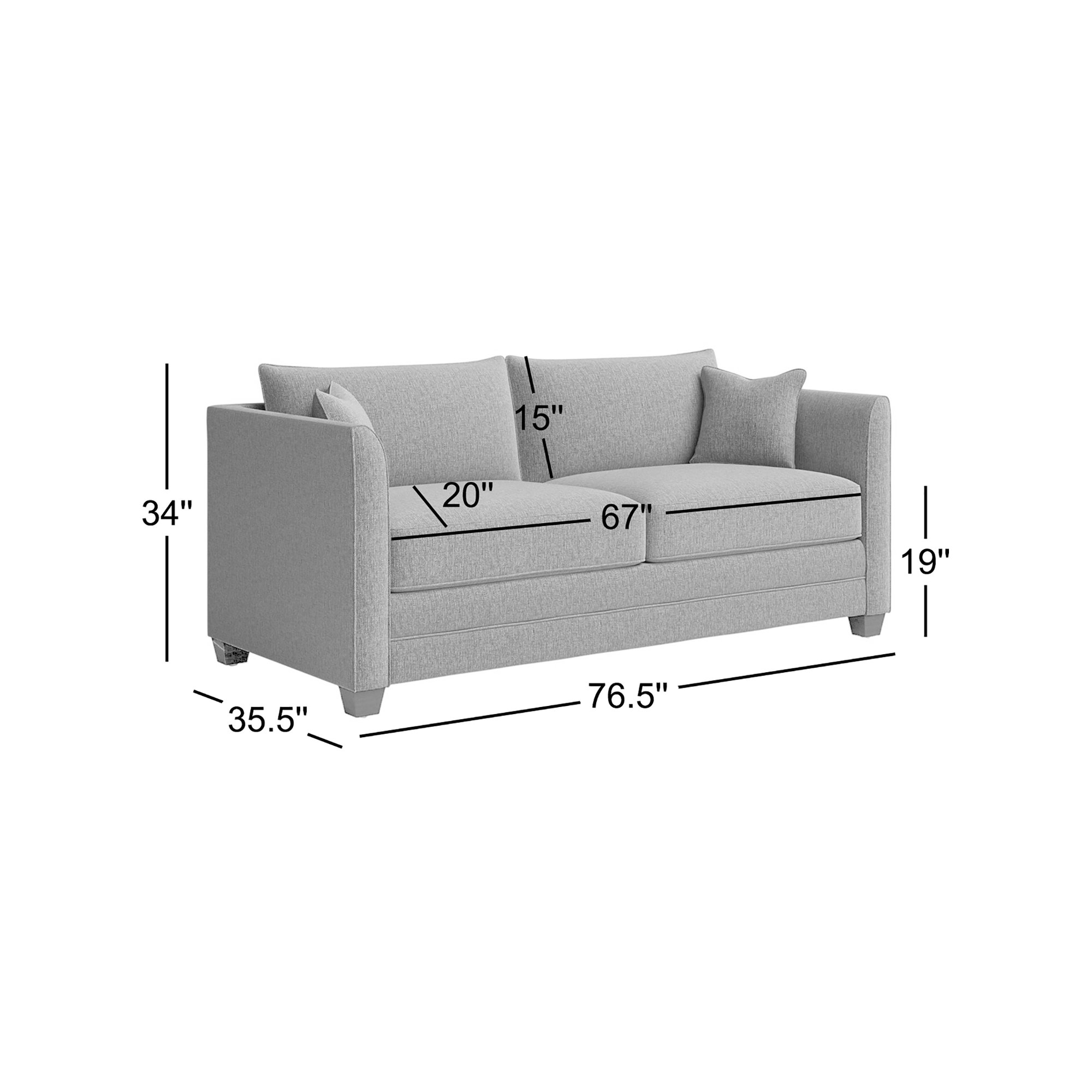 Kodie 76.5'' Upholstered Sleeper Sofa, Light Beige, Espresso