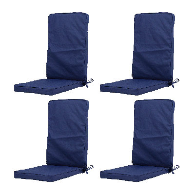 Deck Outdoor High Back Seat Pad, Pack of 4