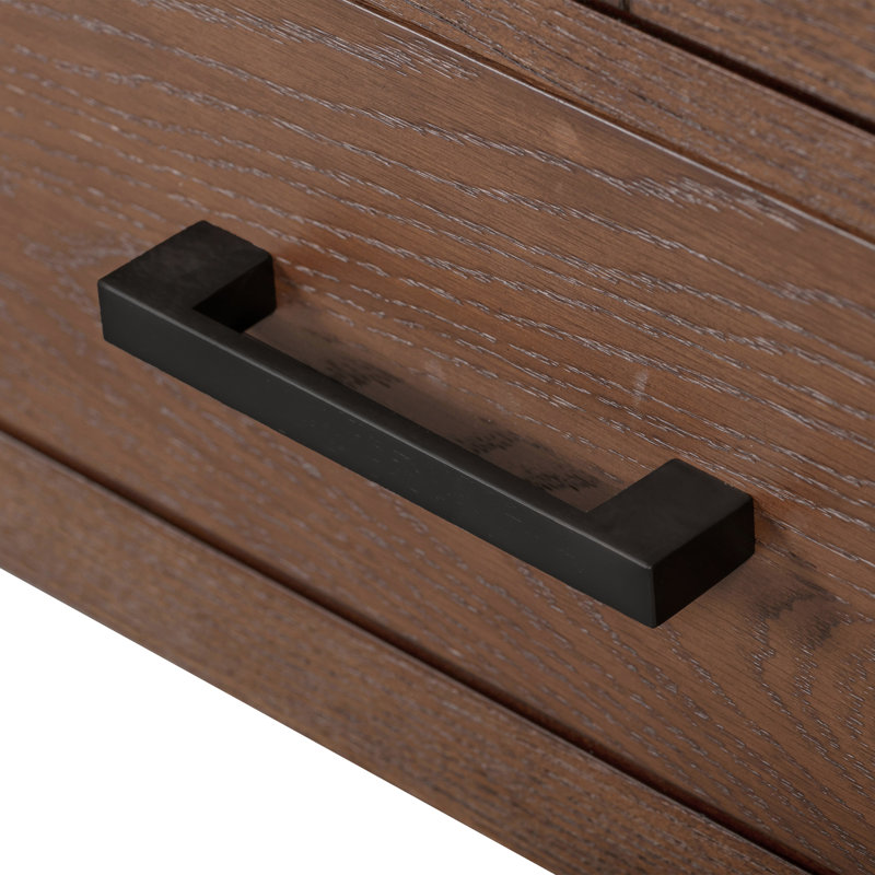 Modero 60" Double Bathroom Vanity with Top, Carrara White, Mocha Oak, Black