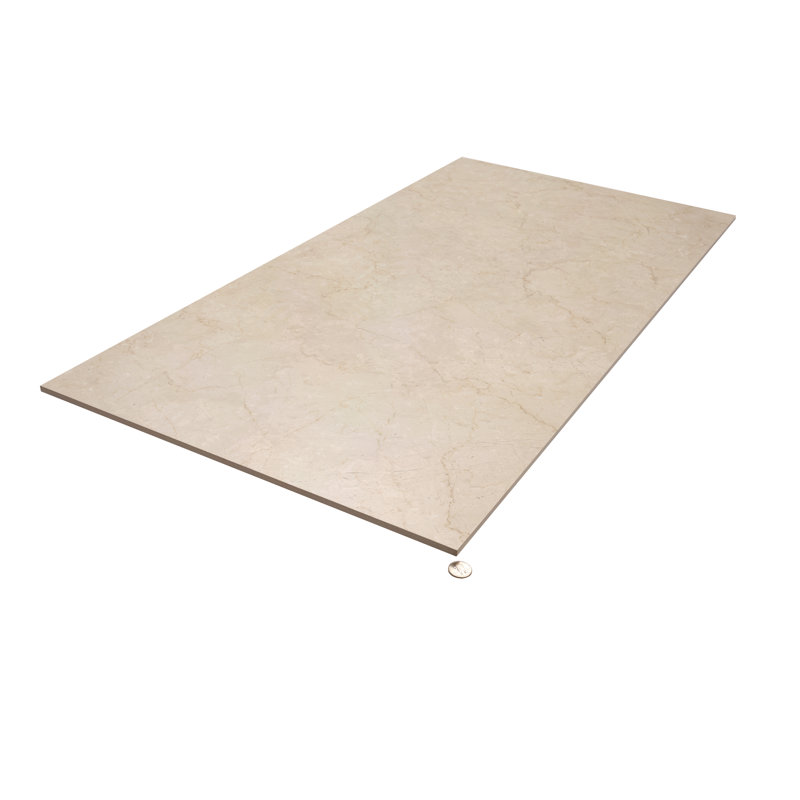Grand carreau de mur et de plancher en porcelaine matte aspect marbre beige Crema 24 po x 48 po Regalia (15,5 pieds carrés / caisse, paquet de 2)