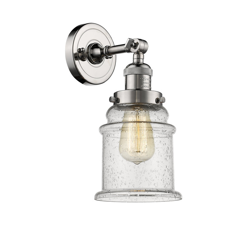 Galaviz Dimmable Bath Sconce, Seedy, 6 Watt Vinage LED Bulb, Polished Nickel