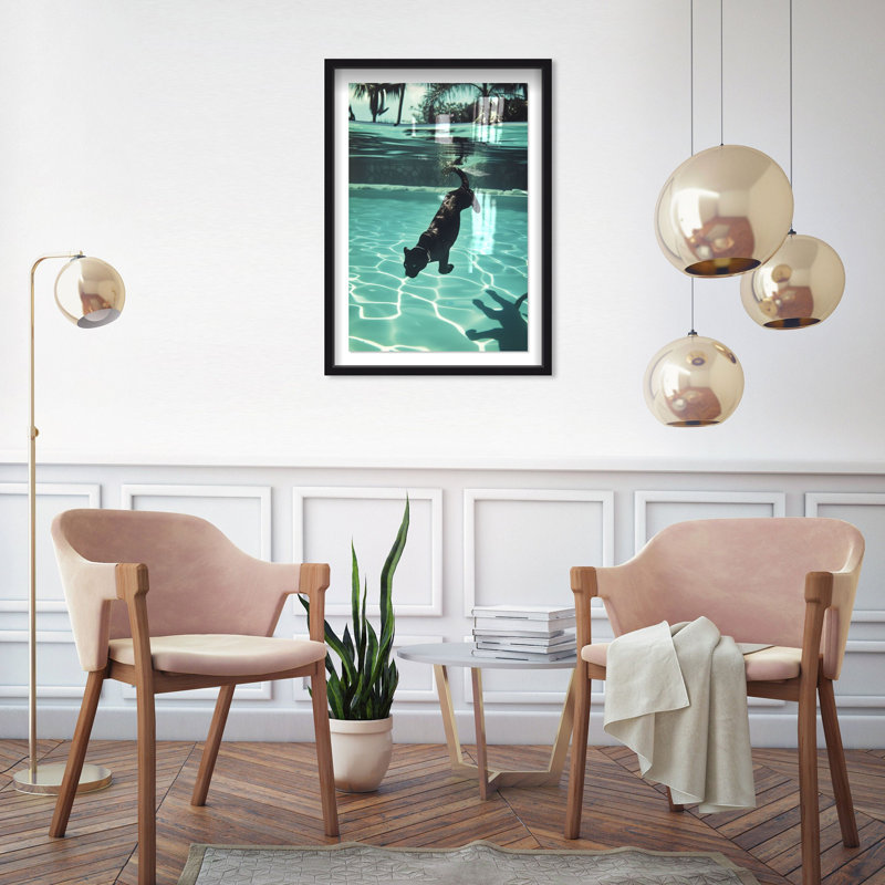 Panther Swim Nautical Shadowbox by Oliver Gal, 16.5" H x 11.5" W, Black