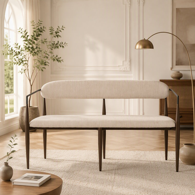 Sofa deux places en métal ;, Brown