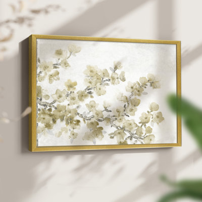 Composition neutre de cerisier en fleurs II - reproduction encadrée - réversible