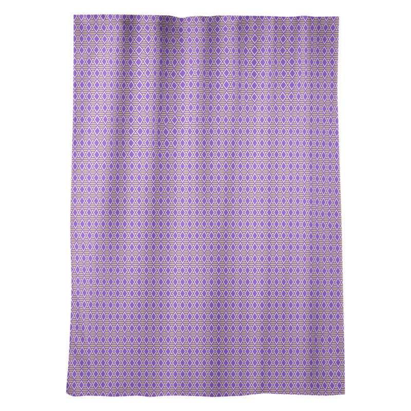 Panneau de rideau simple occultant et isolant avec passe-tringle diamants window Avicia, Mauve / jaune