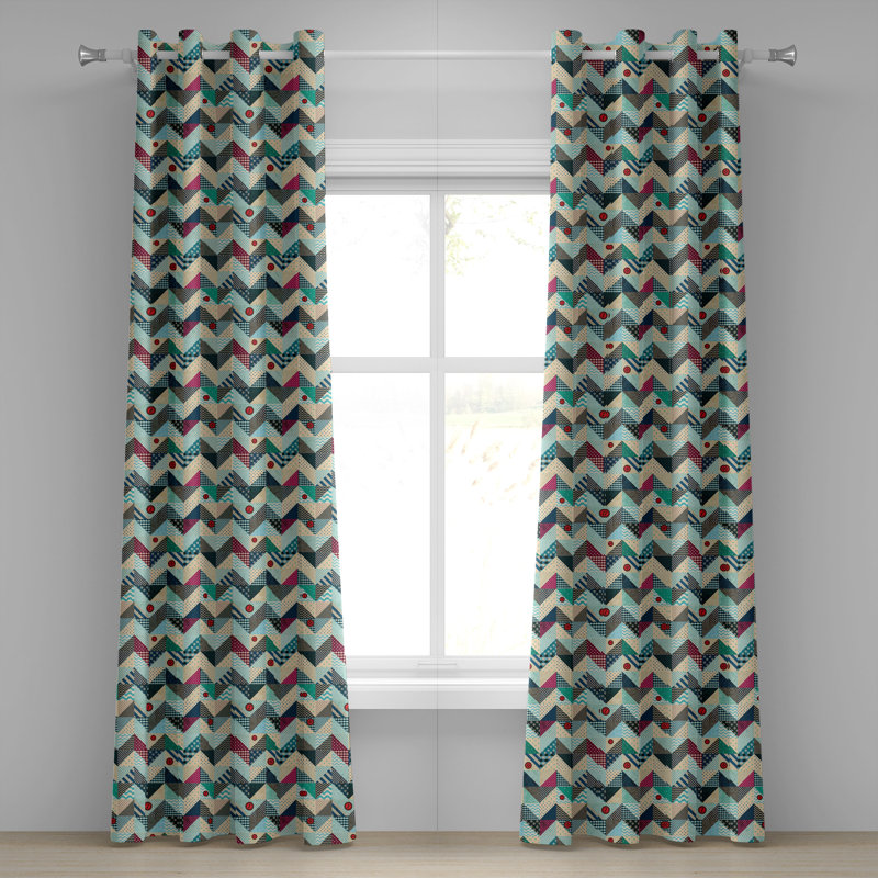 Multicolore drapeaux de fenêtre à chevrons avec œillets 2 panneaux Dakota Fields, 50 po x 54 po, L 50 po x L 108 po