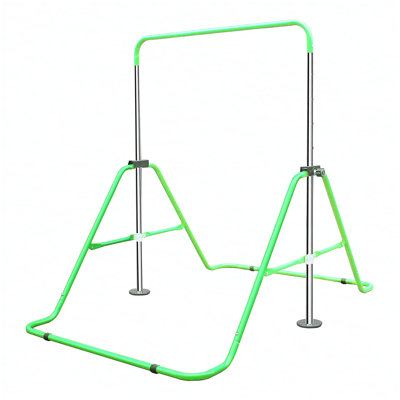 Barre de gymnastique extensible pour enfants - Barre d'entraînement réglable en hauteur pour la maison, équipement de barres de gymnastique horizontales pliantes - vert